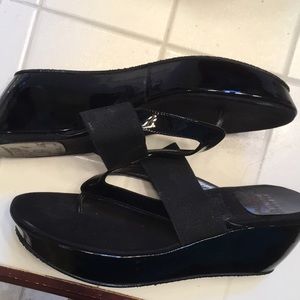 Stuart Weitzman Black Sandal platform y2k
